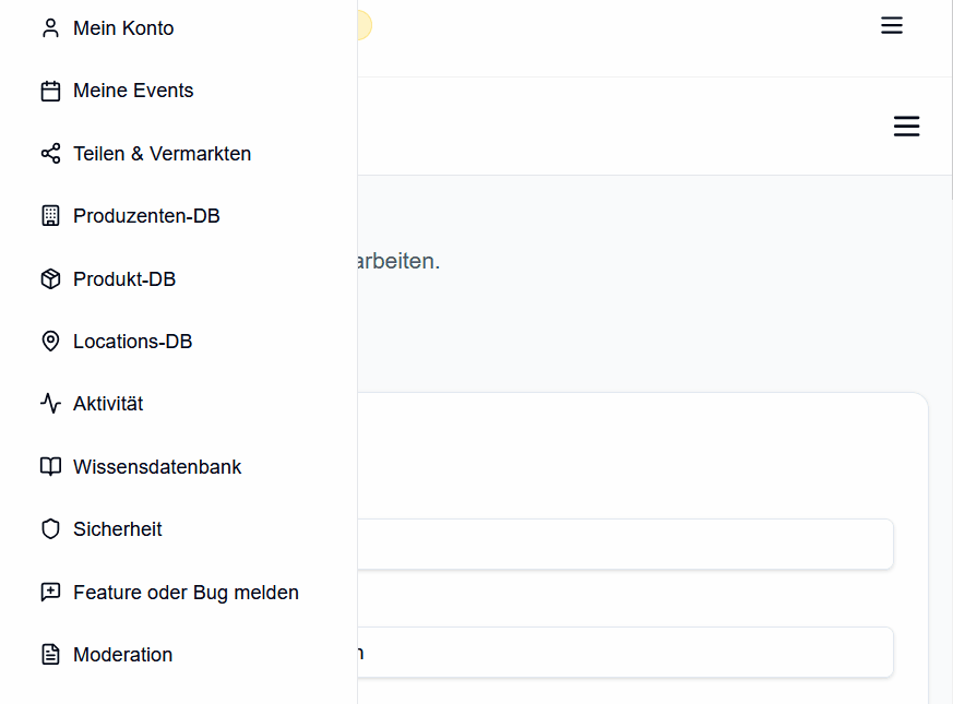 TastingHub Buchungsplattform Dashboard